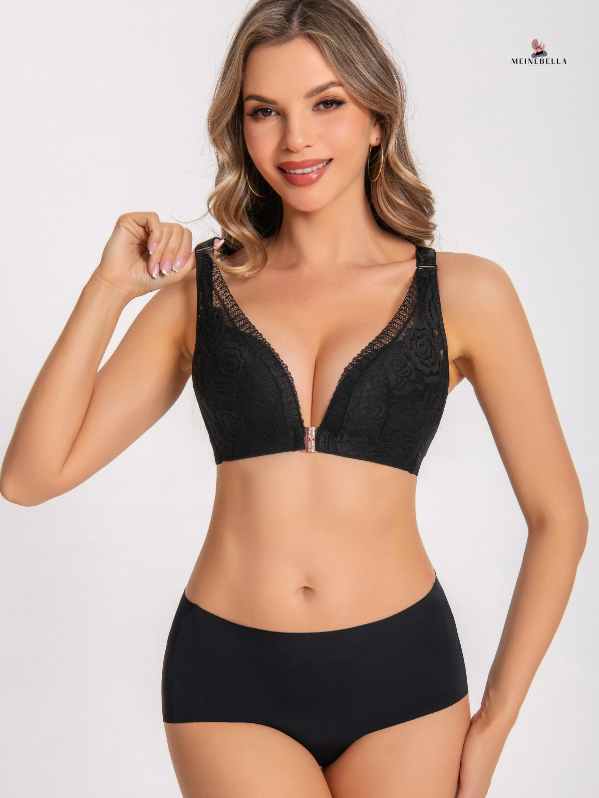 Meinebella™ BH Utan Bygel med Push-Up och Framknäppning
